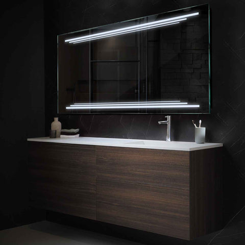 LED Spiegel Rechteckig | Wandschalter-Steuerung | Kaltweißes Licht - Reyze Seria Salono Model 7