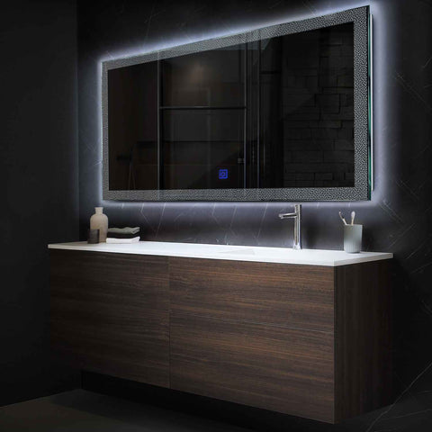 LED Spiegel Rechteckig | Touch-Schalter | Kaltweißes Licht - Reyze Seria Simetria Model 4