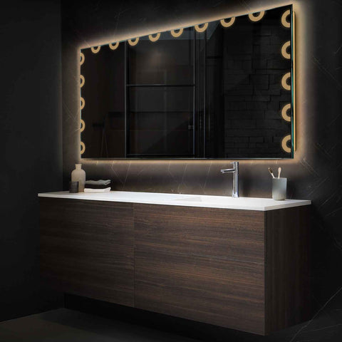 LED Spiegel Rechteckig | Wandschalter-Steuerung | Warmweißes Licht - Reyze Seria Edge Model 4