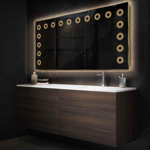 LED Spiegel Rechteckig | Wandschalter-Steuerung | Warmweißes Licht - Reyze Seria Minimal Model 4