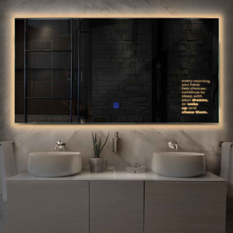 LED Spiegel Rechteckig | Touch-Schalter | Warmweißes Licht - Reyze Seria Motivated Model 2