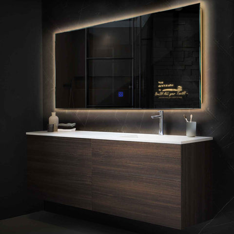 LED Spiegel Rechteckig | Touch-Schalter | Warmweißes Licht - Reyze Seria Motivated Model 3