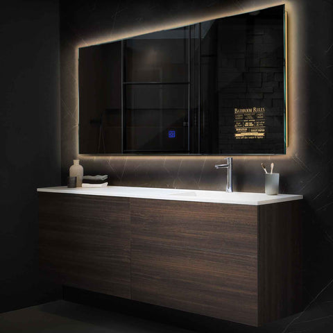 LED Spiegel Rechteckig | Touch-Schalter | Warmweißes Licht - Reyze Seria Motivated Model 5