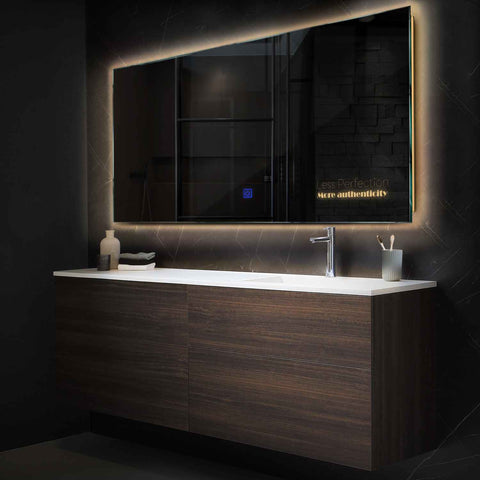 LED Spiegel Rechteckig | Touch-Schalter | Warmweißes Licht - Reyze Seria Motivated Model 7