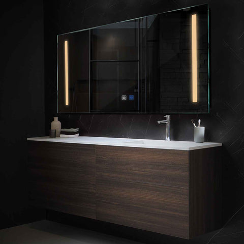 LED Spiegel Rechteckig | Touch-Schalter | Anti-Beschlag-Funktion | Warmweißes Licht - Reyze Seria Salono Model 5