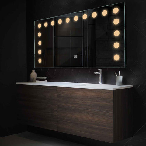 LED Spiegel Rechteckig | Touch-Schalter | Warmweißes Licht - Reyze Seria Salono Model 6