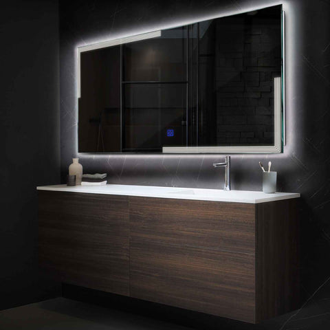 LED Spiegel Rechteckig | Touch-Schalter | Neutralweißes Licht - Reyze Seria Edge Model 2