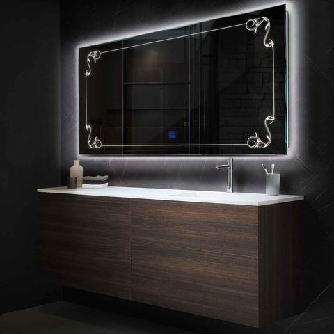 LED Spiegel Rechteckig | Touch-Schalter | Neutralweißes Licht - Reyze Seria Good Vibes Model 5