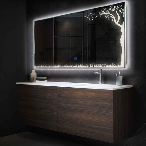 LED Spiegel Rechteckig | Touch-Schalter | Neutralweißes Licht - Reyze Seria Good Vibes Model 8