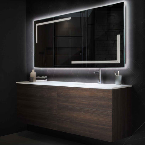 LED Spiegel Rechteckig | Wandschalter-Steuerung | Neutralweißes Licht - Reyze Seria Minimal Model 2