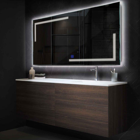 LED Spiegel Rechteckig | Touch-Schalter | Neutralweißes Licht - Reyze Seria Minimal Model 2