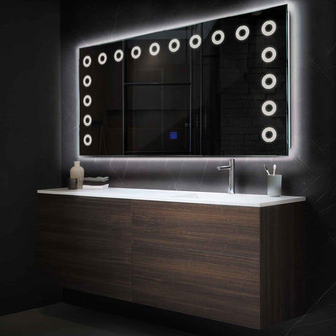 LED Spiegel Rechteckig | Touch-Schalter | Neutralweißes Licht - Reyze Seria Minimal Model 4