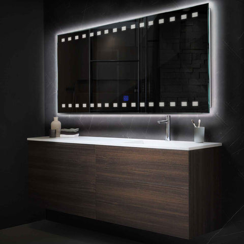 LED Spiegel Rechteckig | Touch-Schalter | Neutralweißes Licht - Reyze Seria Minimal Model 6