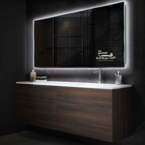 LED Spiegel Rechteckig | Wandschalter-Steuerung | Neutralweißes Licht - Reyze Seria Motivated Model 3