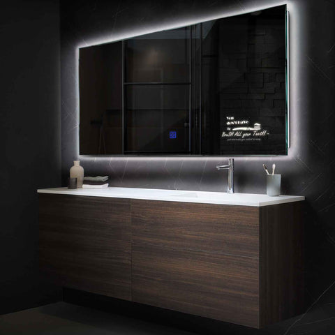 LED Spiegel Rechteckig | Touch-Schalter | Neutralweißes Licht - Reyze Seria Motivated Model 3