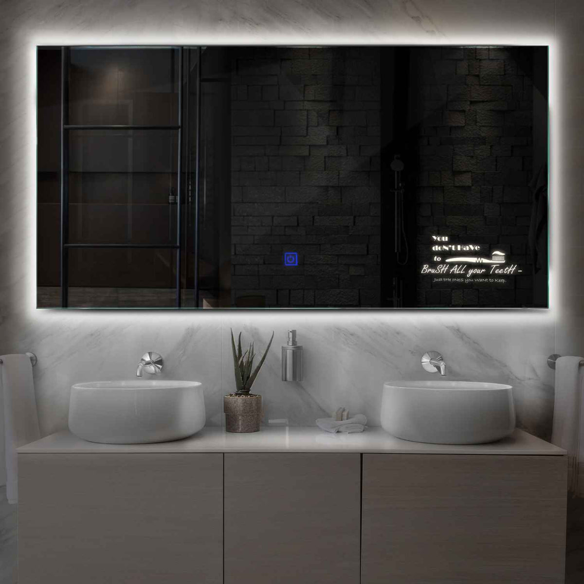 LED Spiegel Rechteckig | Touch-Schalter | Neutralweißes Licht - Reyze Seria Motivated Model 3