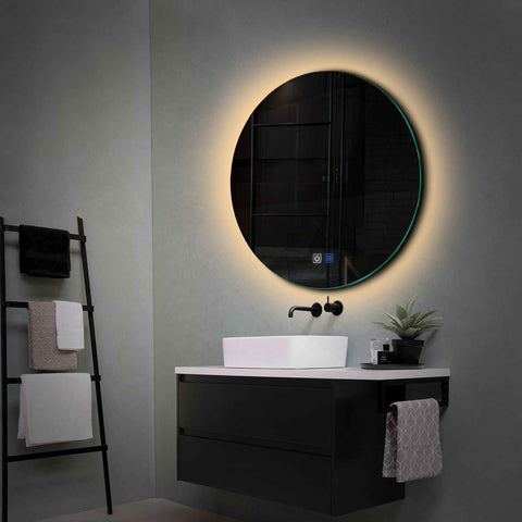 LED Spiegel Rund | Touch-Schalter | Anti-Beschlag-Funktion | Warmweißes Licht - Reyze Seria Ambient Model 1