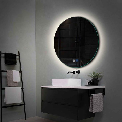 LED Spiegel Rund | Touch-Schalter | Anti-Beschlag-Funktion | Neutralweißes Licht - Reyze Seria Ambient Model 1