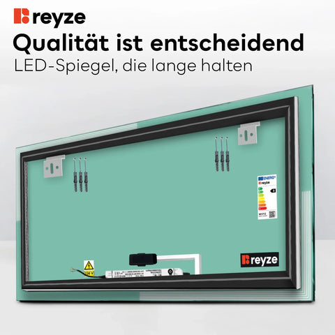LED Spiegel Rechteckig | Touch-Schalter | Neutralweißes Licht - Reyze Seria Edge Model 2