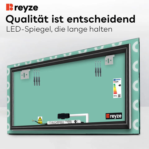 LED Spiegel Rechteckig | Touch-Schalter | Neutralweißes Licht - Reyze Seria Edge Model 4