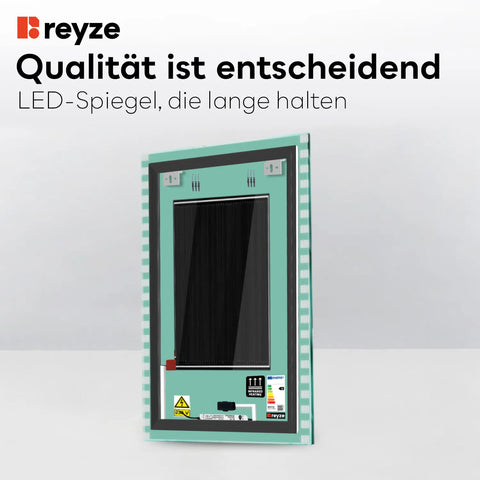LED Spiegel Vertikal | Touch-Schalter | Anti-Beschlag-Funktion | Warmweißes Licht - Reyze Seria Edge Model 6