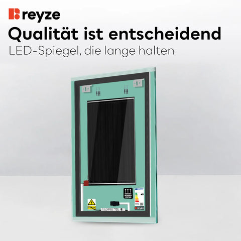 LED Spiegel Vertikal | Touch-Schalter | Anti-Beschlag-Funktion | Warmweißes Licht - Reyze Seria Edge Model 8