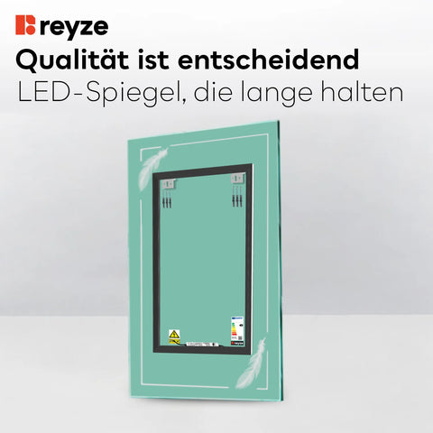 LED Spiegel Vertikal | Wandschalter-Steuerung | Warmweißes Licht - Reyze Seria Good Vibes Model 2