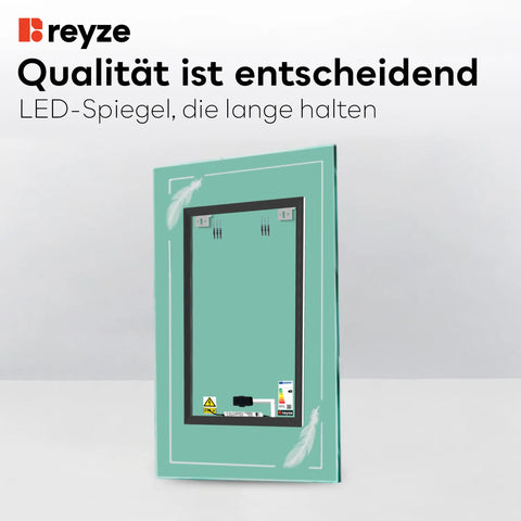 LED Spiegel Vertikal | Touch-Schalter | Warmweißes Licht - Reyze Seria Good Vibes Model 2