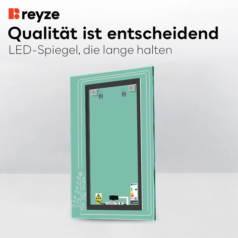 LED Spiegel Vertikal | Touch-Schalter | Warmweißes Licht - Reyze Seria Good Vibes Model 3