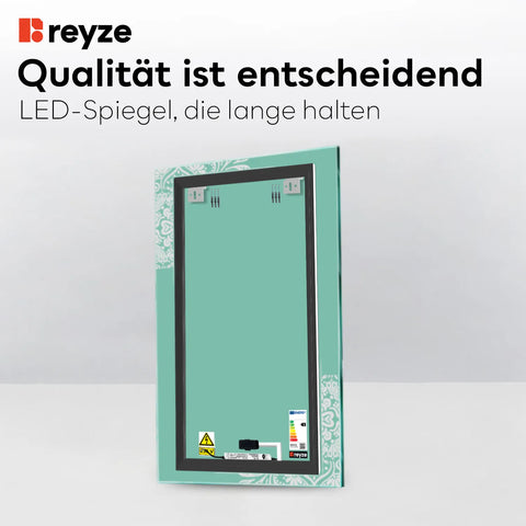 LED Spiegel Vertikal | Touch-Schalter | Neutralweißes Licht - Reyze Seria Good Vibes Model 4