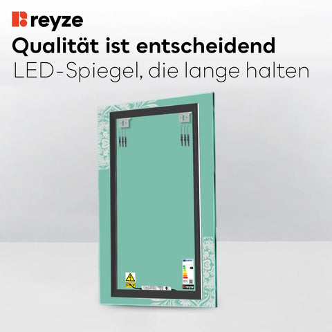 LED Spiegel Vertikal | Wandschalter-Steuerung | Kaltweißes Licht - Reyze Seria Good Vibes Model 4