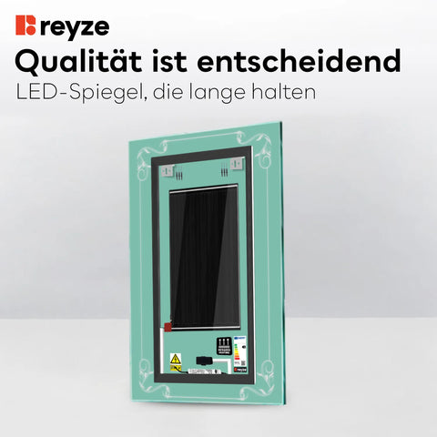 LED Spiegel Vertikal | Touch-Schalter | Anti-Beschlag-Funktion | Neutralweißes Licht - Reyze Seria Good Vibes Model 5