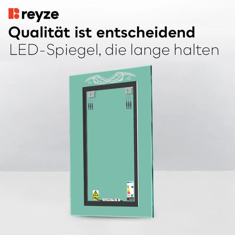 LED Spiegel Vertikal | Wandschalter-Steuerung | Neutralweißes Licht - Reyze Seria Good Vibes Model 6