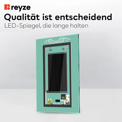 LED Spiegel Vertikal | Touch-Schalter | Anti-Beschlag-Funktion | Neutralweißes Licht - Reyze Seria Good Vibes Model 6