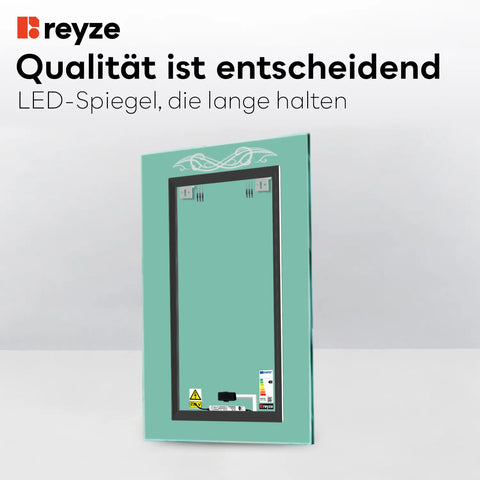 LED Spiegel Vertikal | Touch-Schalter | Neutralweißes Licht - Reyze Seria Good Vibes Model 6