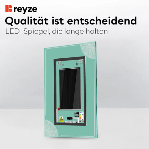LED Spiegel Vertikal | Touch-Schalter | Anti-Beschlag-Funktion | Neutralweißes Licht - Reyze Seria Good Vibes Model 7