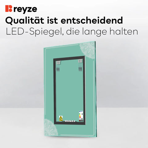 LED Spiegel Vertikal | Wandschalter-Steuerung | Neutralweißes Licht - Reyze Seria Good Vibes Model 7