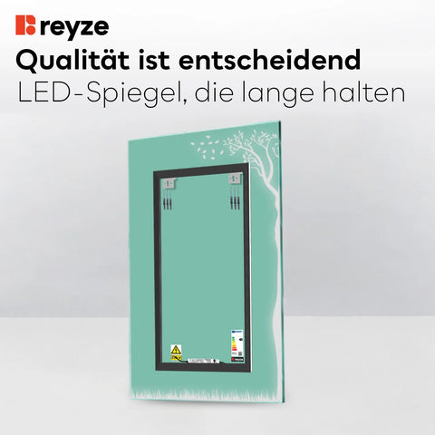LED Spiegel Vertikal | Wandschalter-Steuerung | Warmweißes Licht - Reyze Seria Good Vibes Model 8