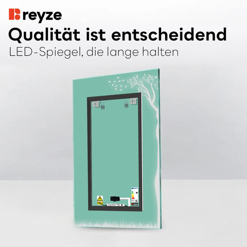 LED Spiegel Vertikal | Touch-Schalter | Neutralweißes Licht - Reyze Seria Good Vibes Model 8