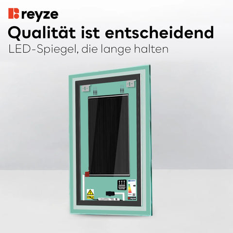 LED Spiegel Vertikal | Touch-Schalter | Anti-Beschlag-Funktion | Einstellbare Farbtemperatur - Reyze Seria Minimal Model 1