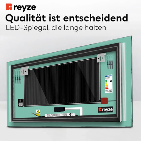 LED Spiegel Rechteckig | Touch-Schalter | Anti-Beschlag-Funktion | Einstellbare Farbtemperatur - Reyze Seria Minimal Model 7