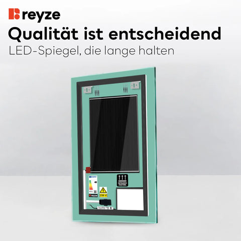 LED Spiegel Vertikal | Touch-Schalter | Anti-Beschlag-Funktion | Neutralweißes Licht - Reyze Seria Motivated Model 3