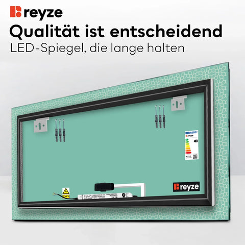 LED Spiegel Rechteckig | Touch-Schalter | Warmweißes Licht - Reyze Seria Official Model 1