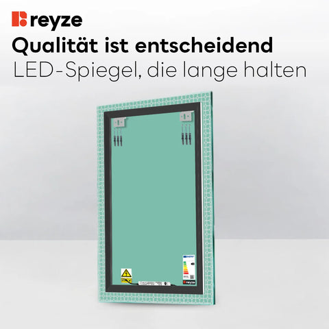 LED Spiegel Vertikal | Wandschalter-Steuerung | Kaltweißes Licht - Reyze Seria Official Model 2