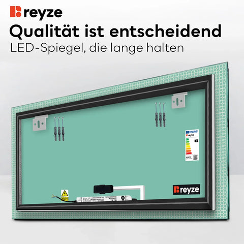 LED Spiegel Rechteckig | Touch-Schalter | Neutralweißes Licht - Reyze Seria Official Model 2