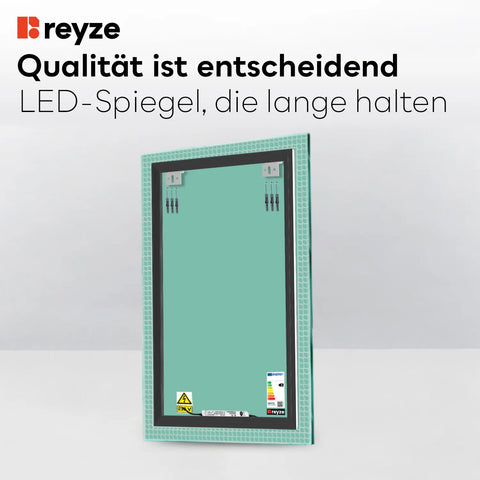 LED Spiegel Vertikal | Wandschalter-Steuerung | Neutralweißes Licht - Reyze Seria Official Model 3