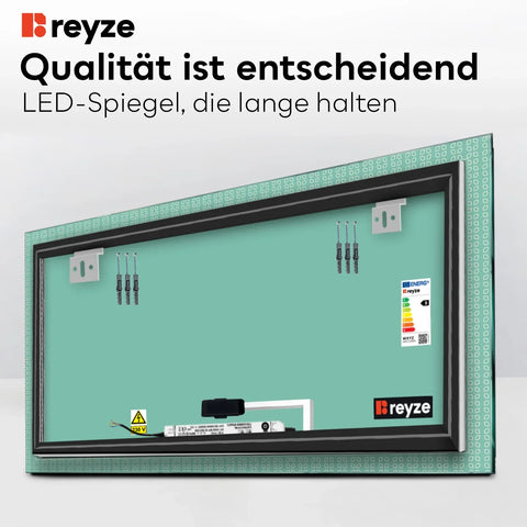 LED Spiegel Rechteckig | Touch-Schalter | Warmweißes Licht - Reyze Seria Official Model 5