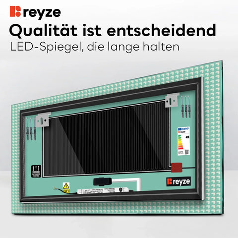 LED Spiegel Rechteckig | Touch-Schalter | Anti-Beschlag-Funktion | Neutralweißes Licht - Reyze Seria Official Model 6