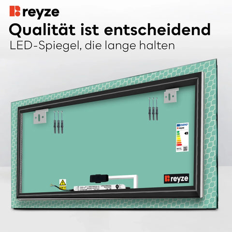 LED Spiegel Rechteckig | Touch-Schalter | Warmweißes Licht - Reyze Seria Official Model 7