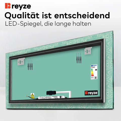 LED Spiegel Rechteckig | Touch-Schalter | Warmweißes Licht - Reyze Seria Official Model 8